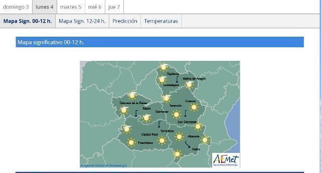 prevision lunes 4 de febrero 2019