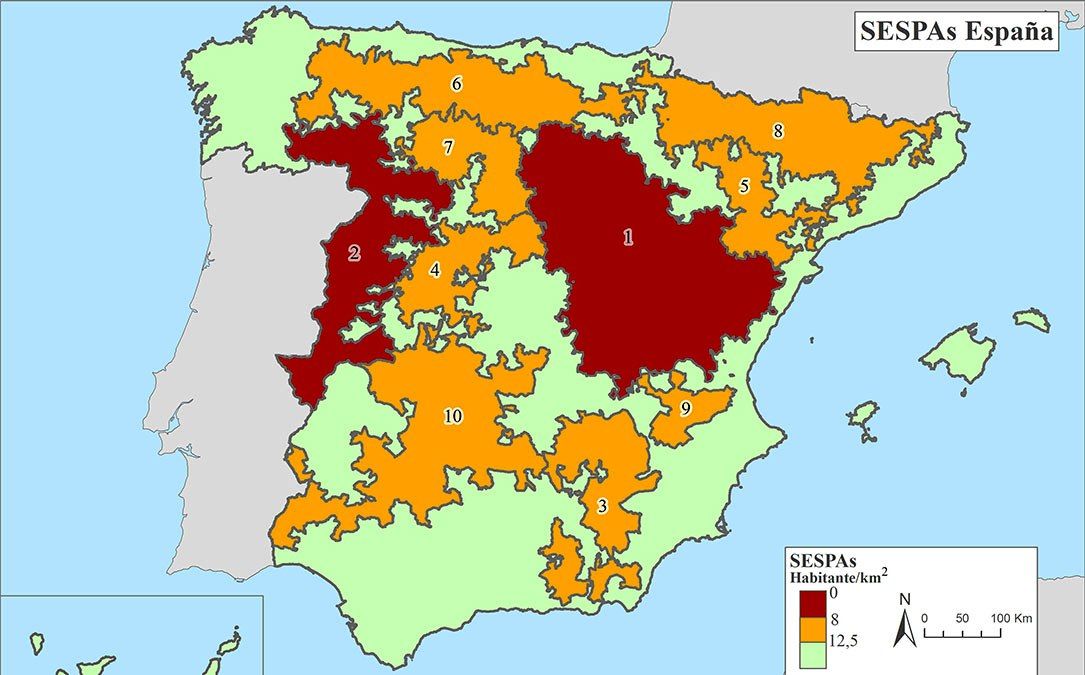 mapa espana areas escasamente pobladas sur europa sspa