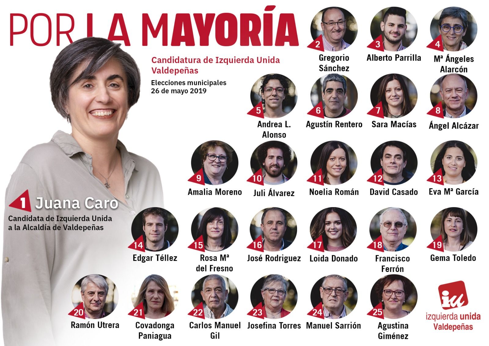 Candidatura de IU Valdepeñas en formato imagen