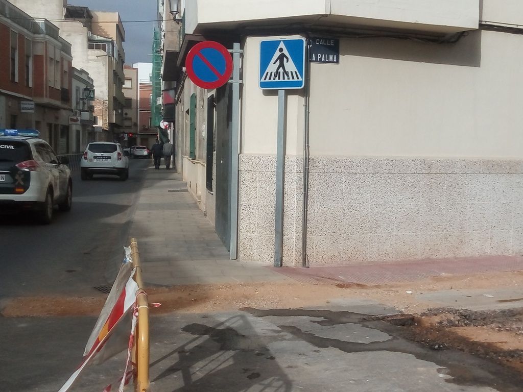 obras en calle La Palma c