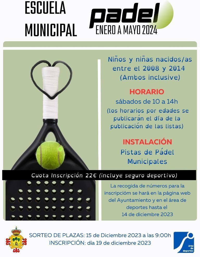 Escuela municipal de pádel