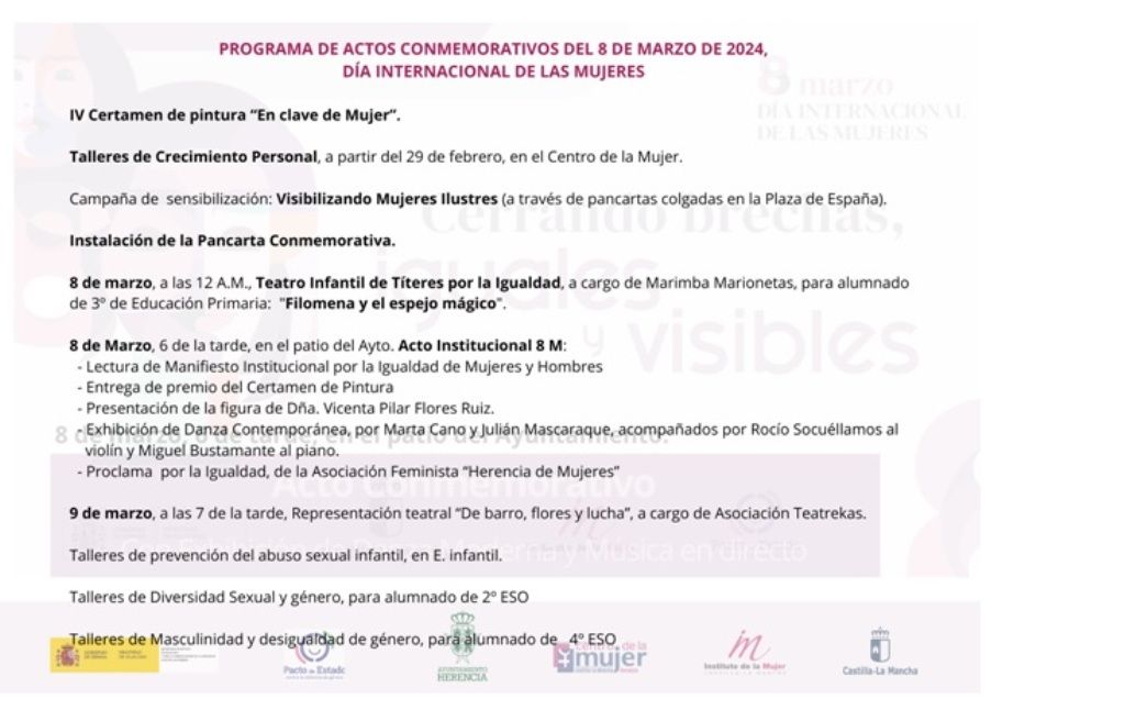 cartel programa 8M Herencia