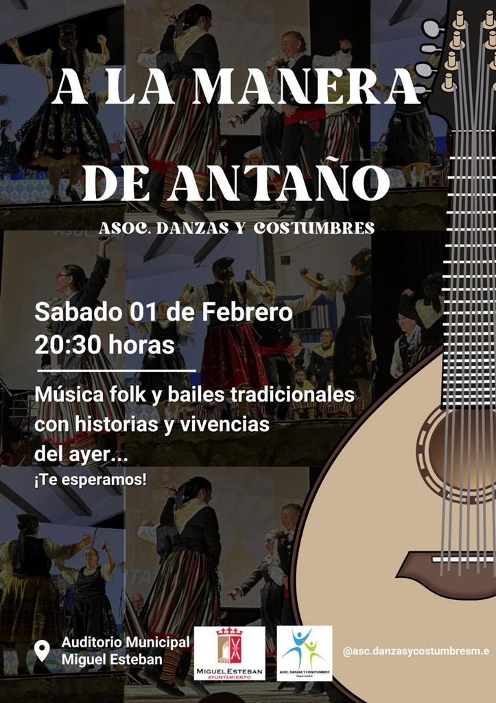 CARTEL MÚSICA FOLK Y BAILES TRADICIONALES MIGUEL ESTEBAN