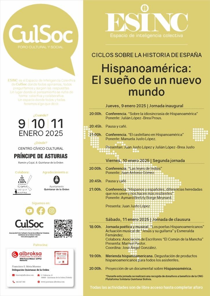 Cartel ESINC Hispanoamérica El sueño de un nuevo mundo